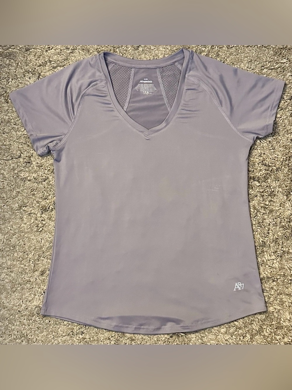 Aeropostale Women’s Size M Purple V-Neck Stretch Short Sleeve Athletic T-Shirt